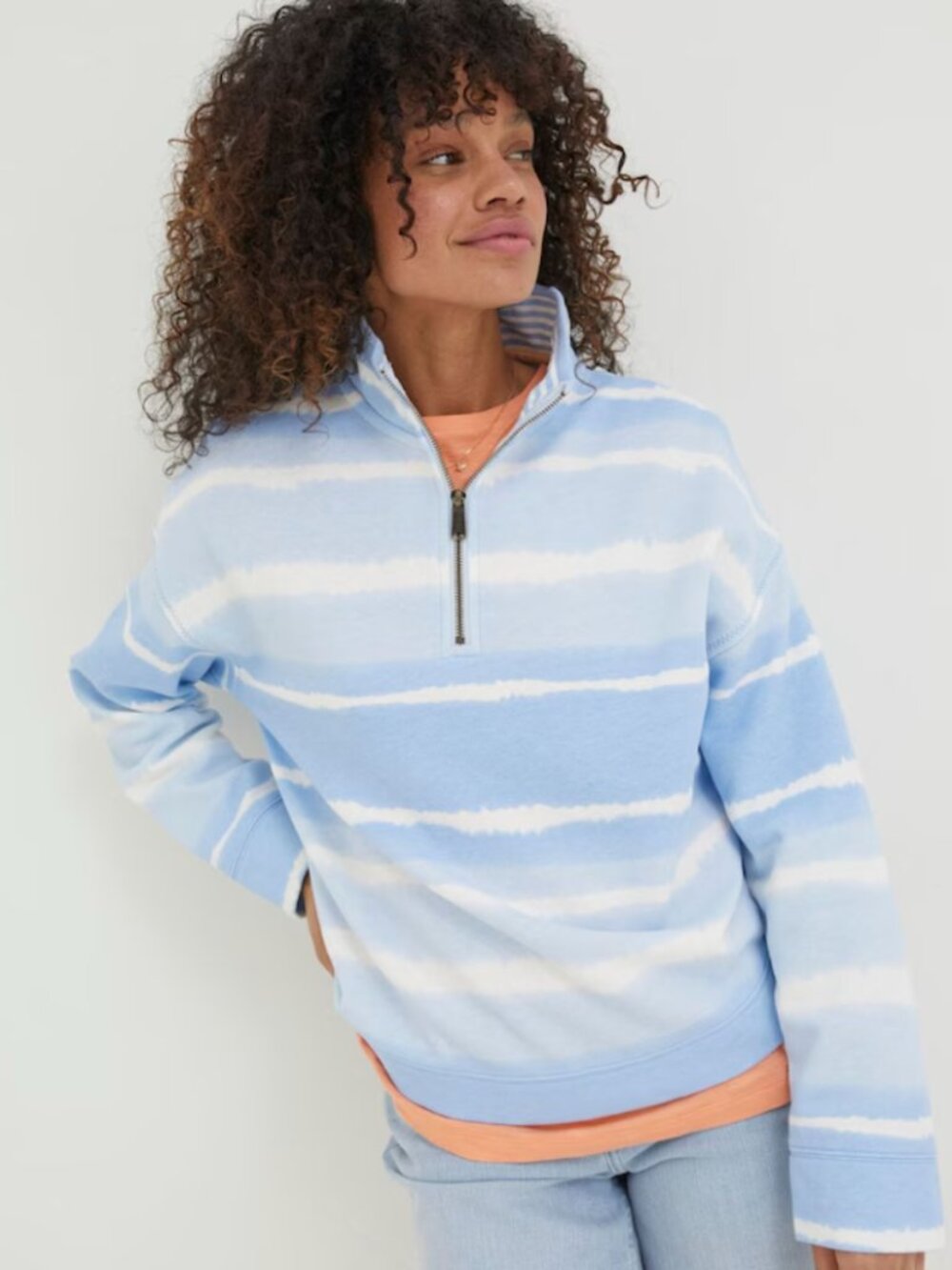 FatFace Blue Tie Dye Relaxed Airlie Sweatshirt